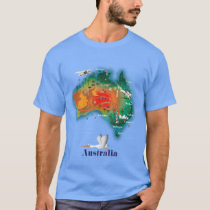 Australia Map Travel poster T-Shirt