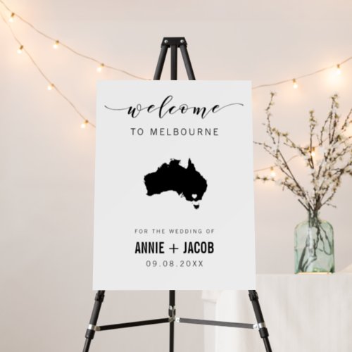 Australia Map Wedding Welcome Sign Foam Board