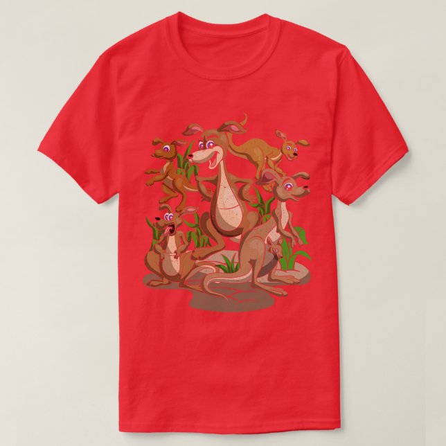 Australia Marsupial Outback Zoo Animal Cute Kangar T-Shirt (Design Front)