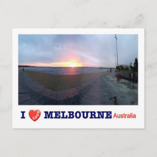 Australia - Melbourne - sunset I Love - Postcard