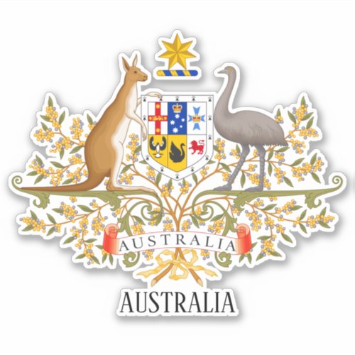 Australia National Coat Of Arms Patriotic Sticker