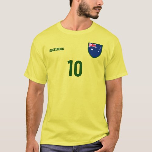Australia National Football Team Soccer Retro Kit T_Shirt