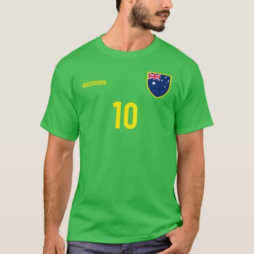 Australia National Football Team Soccer Retro Kit T_Shirt