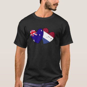 Australia Netherlands Hearts Flag Australian Dutch T-Shirt