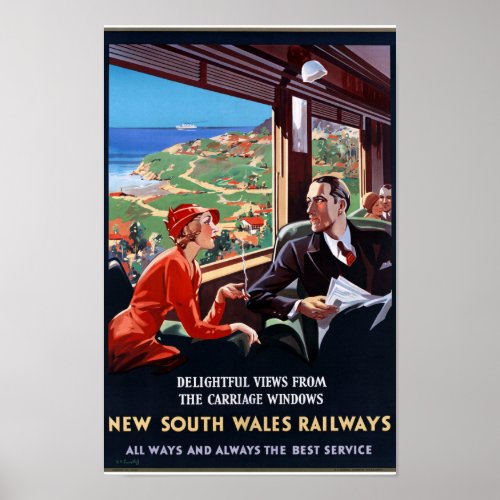 Australia New South Wales Restored Vintage Poster