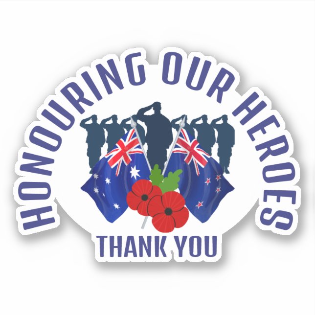 Australia New Zealand AC REMEMBRANCE Sticker (Front)