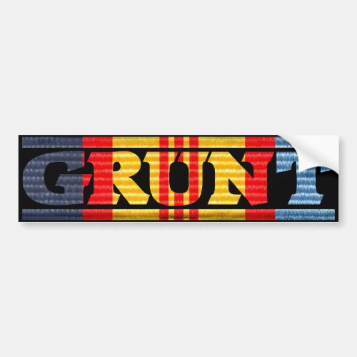 Australia_NZ Vietnam Medal GRUNT Bumper Sticker