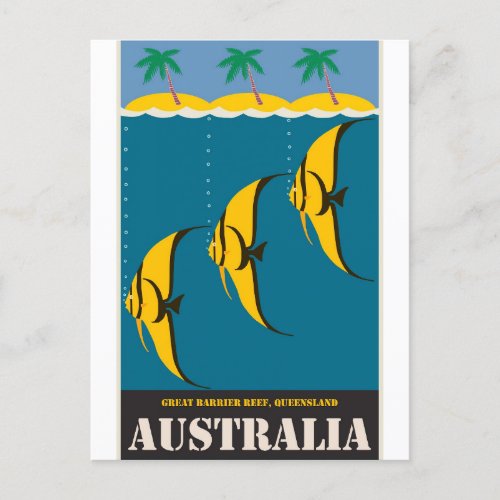 Australia Ocean Sea Fish Vintage Travel Postcard