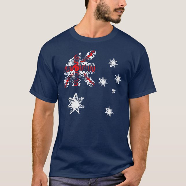 Australia on Blue Tee Shirt (Front)