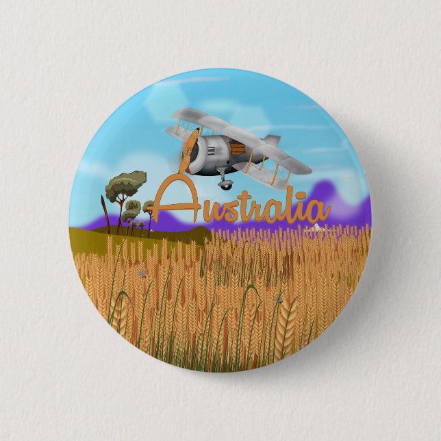 Australia Outback Vintage Poster Button (Front)