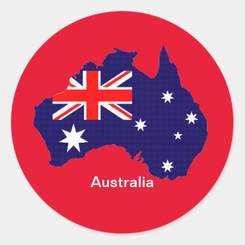 Australia outline and flag classic round sticker