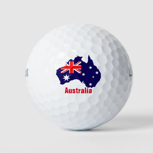Australia outline and flag golf balls