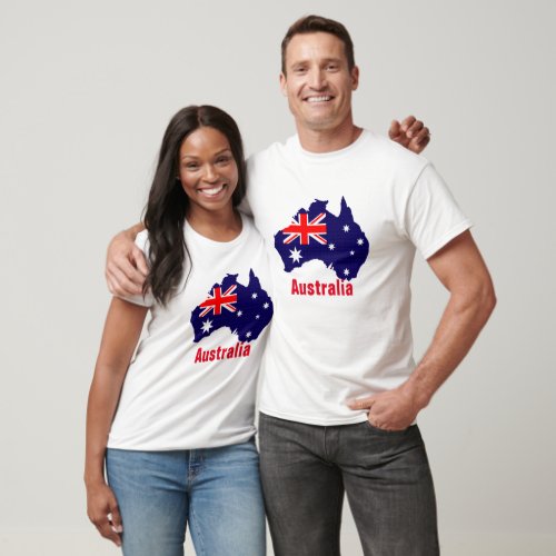 Australia outline and flag T_Shirt