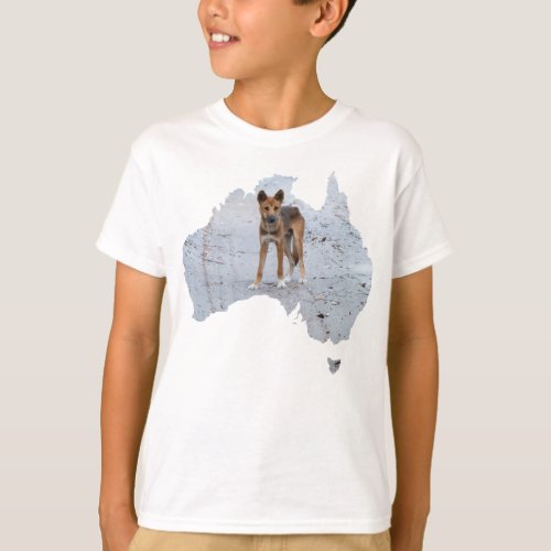 Australia Outline Shape Dingo Fraser Island T_Shirt