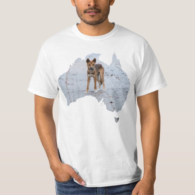Australia Outline Shape Dingo Fraser Island T-Shirt (Front)