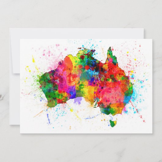Australia Paint Splashes Map (Front)