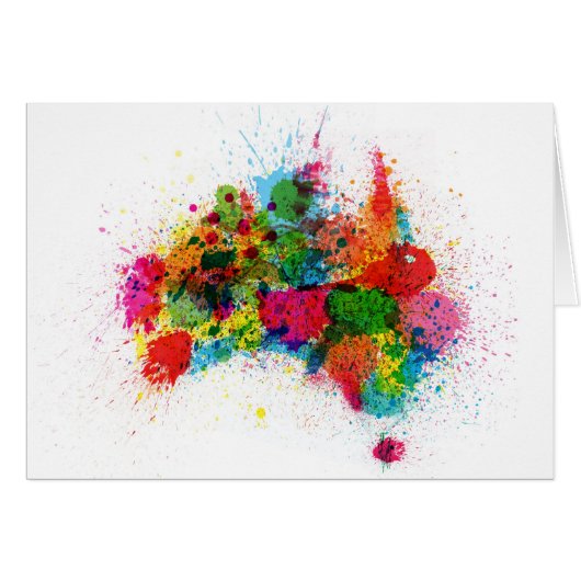Australia Paint Splashes Map Cards (Front Horizontal)