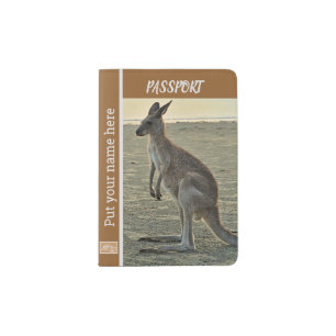 Australia Passport Cover, Kangaroo Holder