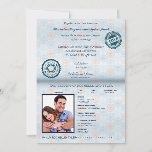 Australia Passport (rendered) Wedding Invitation