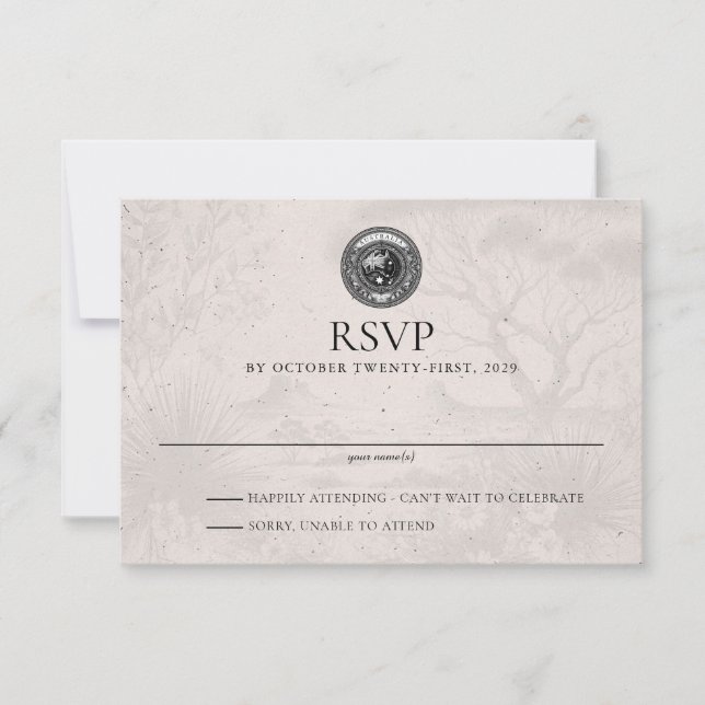 Australia Passport Wedding RSVP Card (Front)