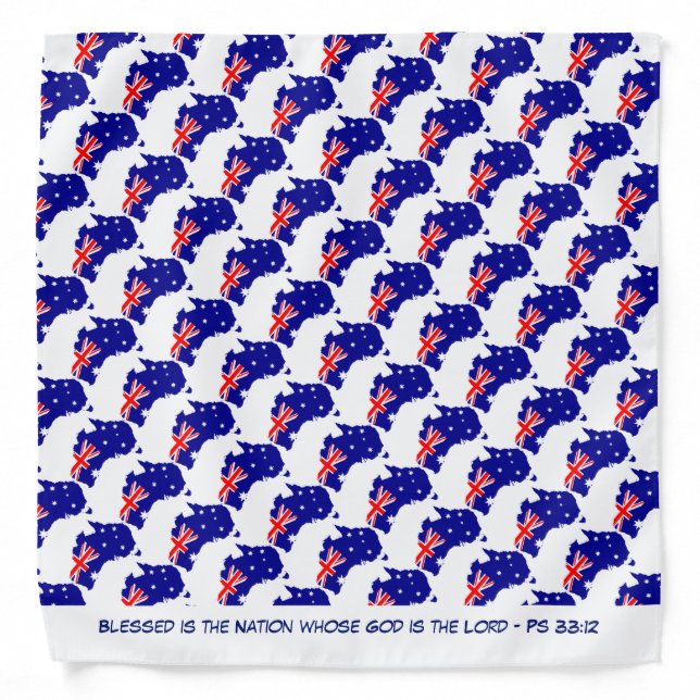 AUSTRALIA Patriotic Scripture Neckerchief Cravat Bandana (Front)