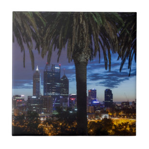 Australia, Perth, city skyline from Kings Park 2 Ceramic Tile