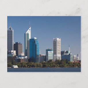 Australia, Perth, city skyline from Swan River Postcard