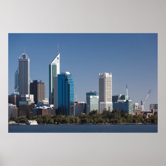Australia, Perth, city skyline from Swan River Poster (Front)
