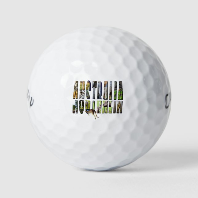 Australia Picture Logo Made With Wildlife, Golf Balls (Front)