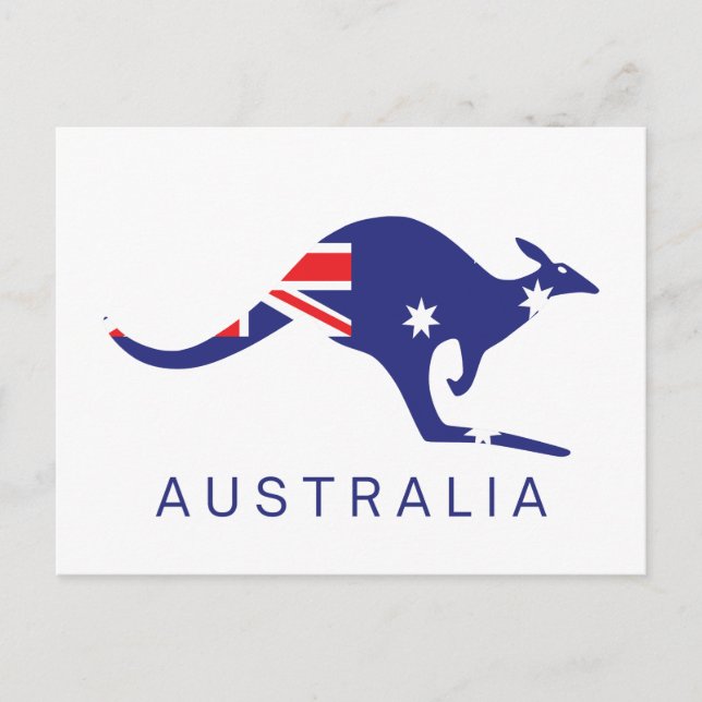 Australia Postcards Kangaroo Flag Classic  (Front)