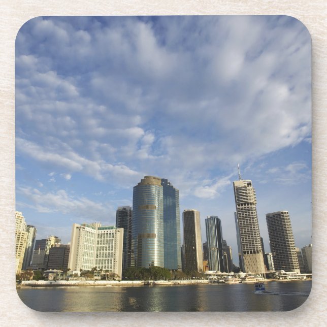 Australia, Queensland, Brisbane, Skyscrapers and Drink Coaster (Front)