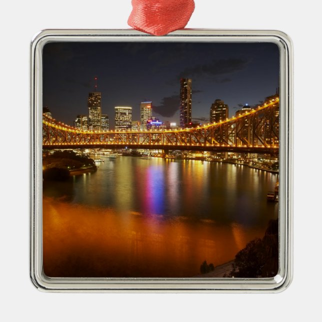 Australia, Queensland, Brisbane, Story Bridge, 2 Metal Ornament (Front)