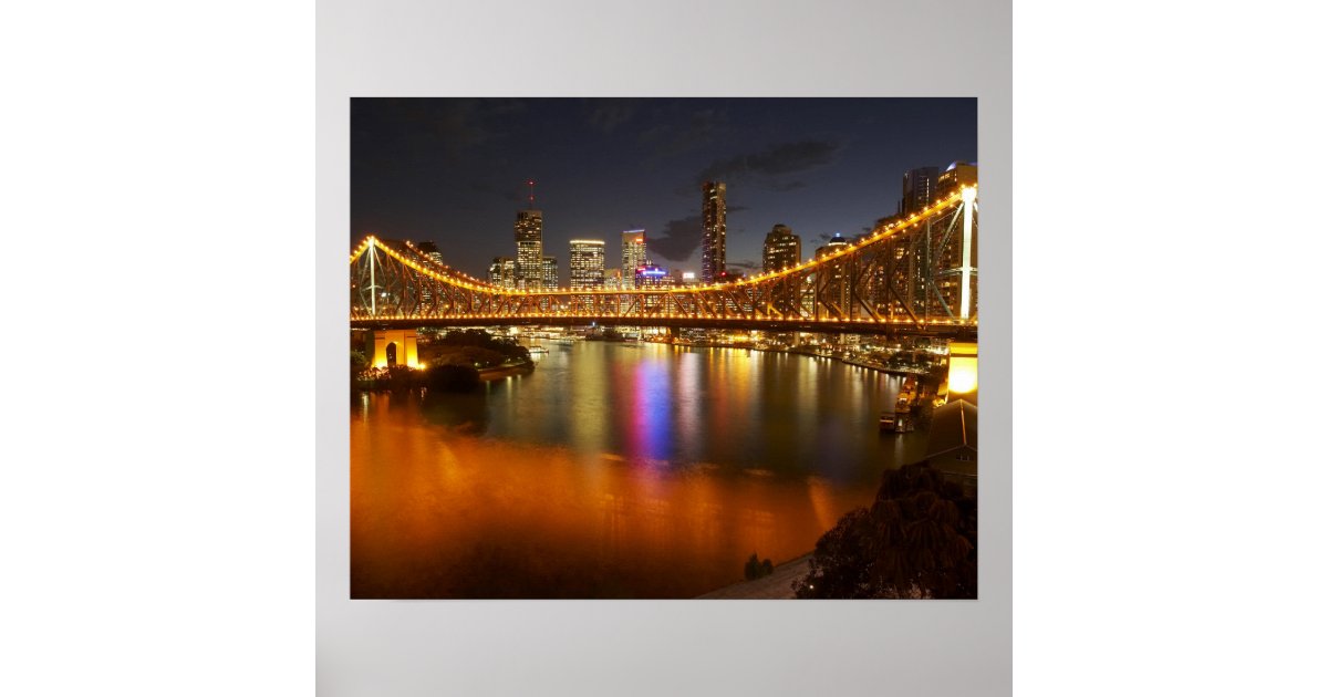 Australia, Queensland, Brisbane, Story Bridge, 2 Poster | Zazzle.com