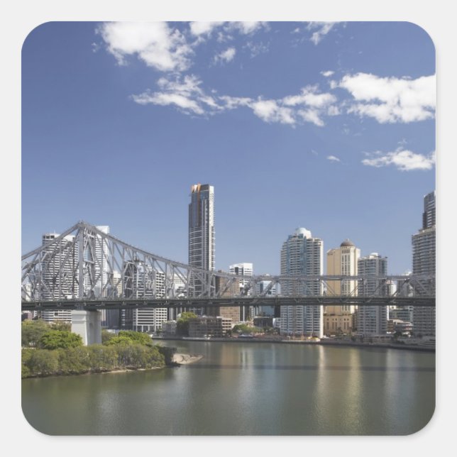 Australia, Queensland, Brisbane, Story Bridge, Square Sticker (Front)