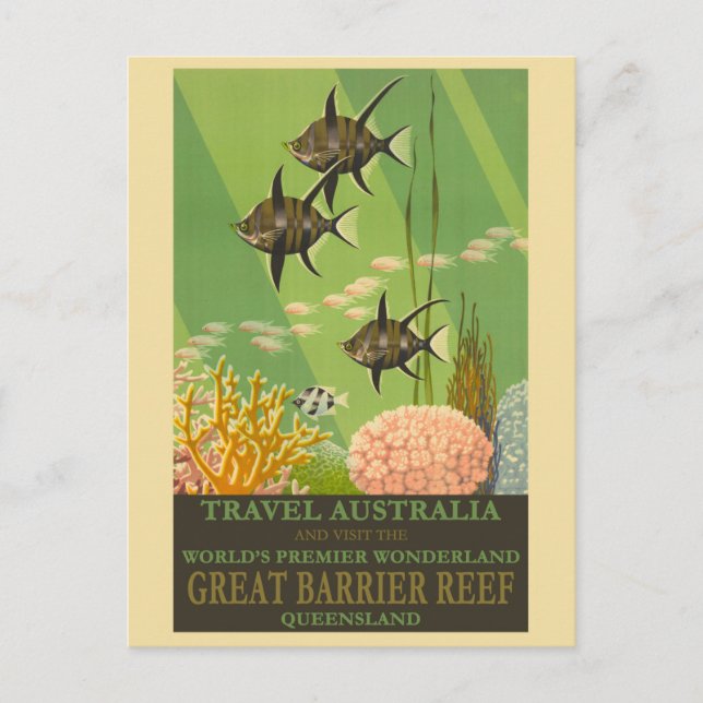 Australia Queensland, Great Barrier Reef Travel Postcard (Front)
