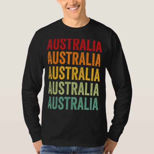 Australia Rainbow Text Australia Country T_Shirt