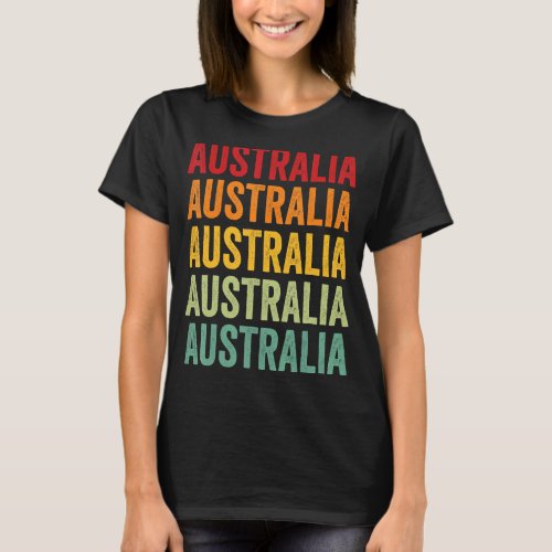Australia Rainbow Text Australia Country T_Shirt