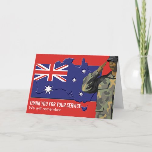 Australia REMEMBRANCE DAY Armed Forces Card