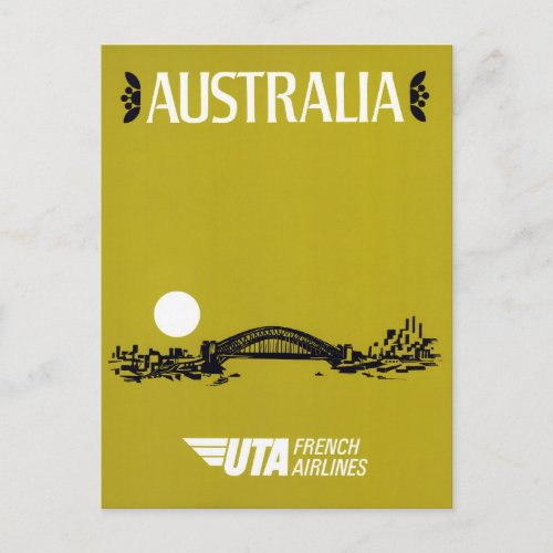 Australia Restored Vintage Travel Poster Postcard