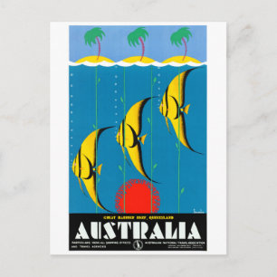 Australia Restored Vintage Travel Poster Postcard