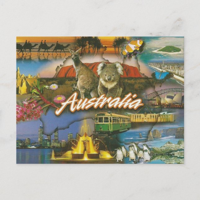 Australia Retro Tourist Postcard | Vintage Travel (Front)