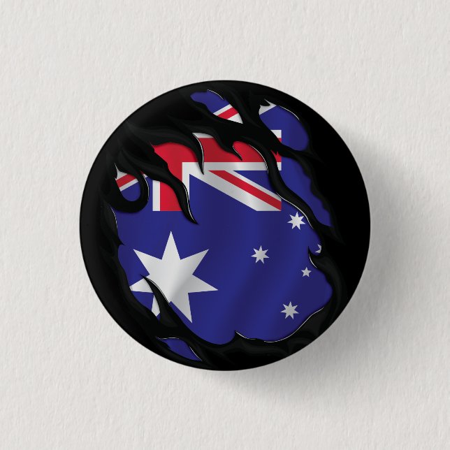 Australia Ripped Flag Button (Front)