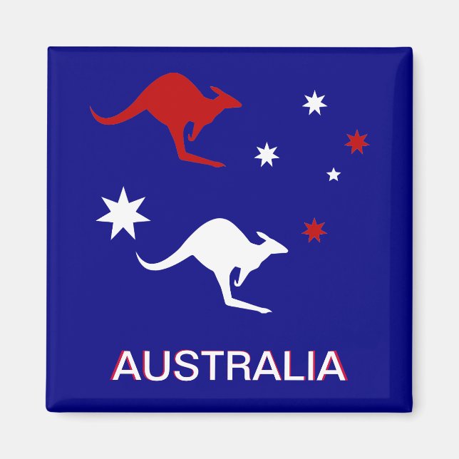Australia Roo and Cross Fridge Magnet (Front)