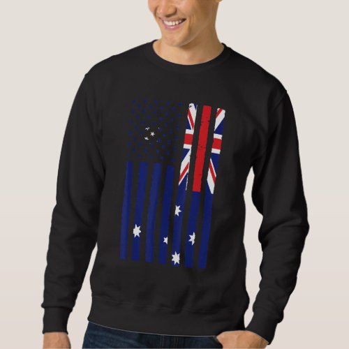 Australia Roots Usa Flag Half Australian American Sweatshirt