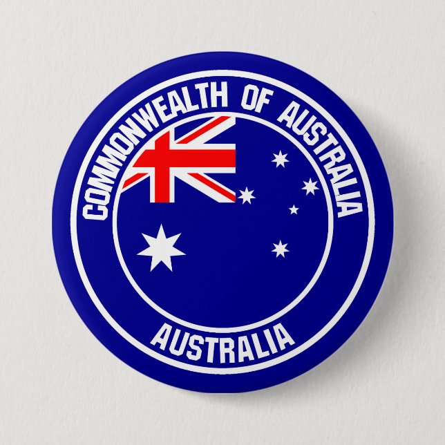 Australia Round Emblem Button (Front)