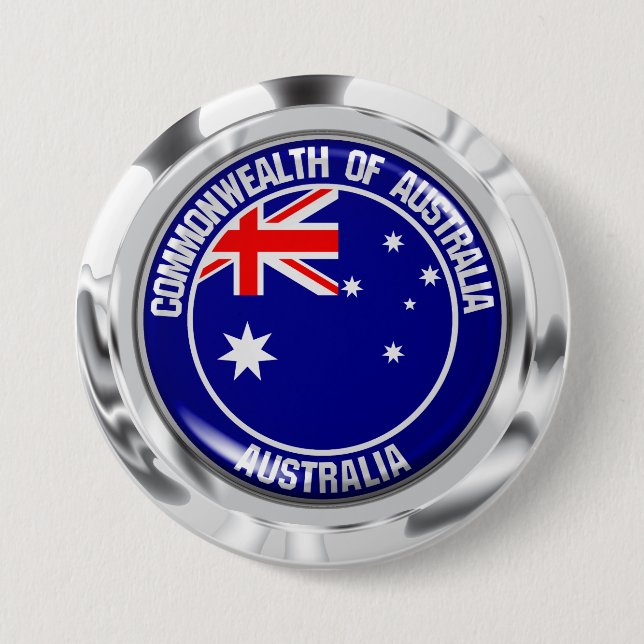 Australia Round Emblem Button (Front)