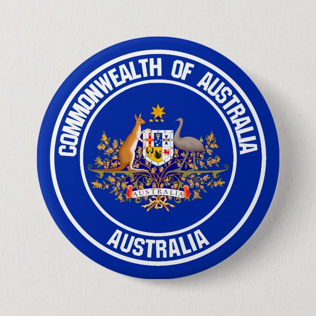 Australia Round Emblem Button (Front)