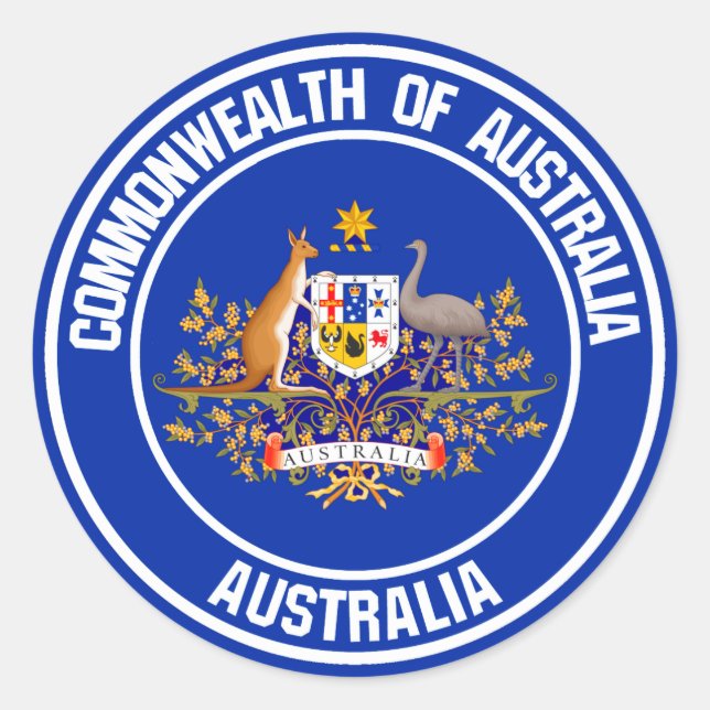 Australia Round Emblem Classic Round Sticker (Front)
