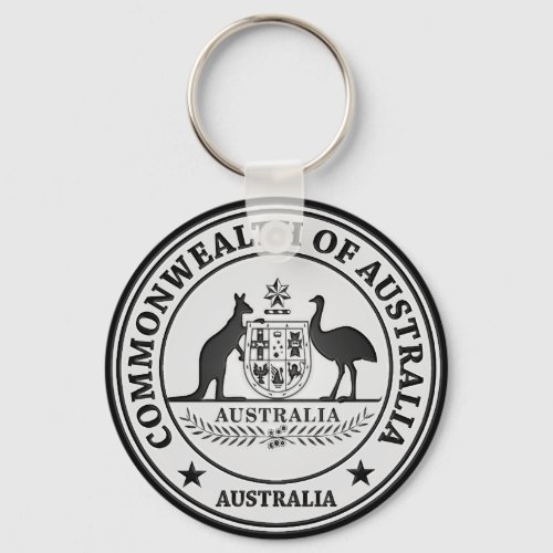 Australia Round Emblem Keychain
