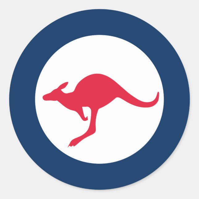 Australia roundel country flag symbol army militar classic round sticker (Front)